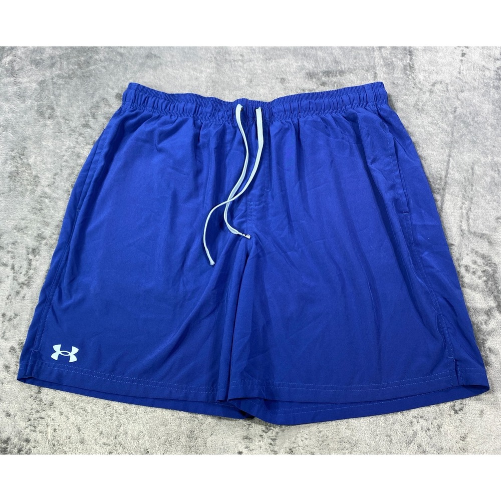 Under Armour Mens XL Blue Athletic Shorts Loose Fit Gym Training Workout Running